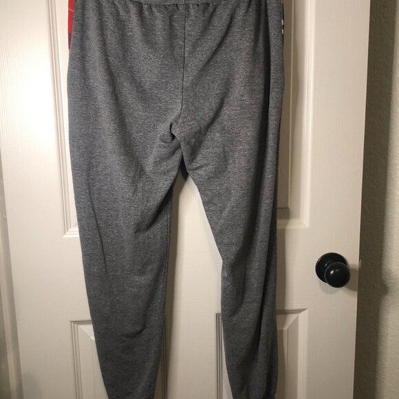 Messy Buns Lazy Days gray joggers with plaid drawstring and pockets size L - Picture 5 of 5